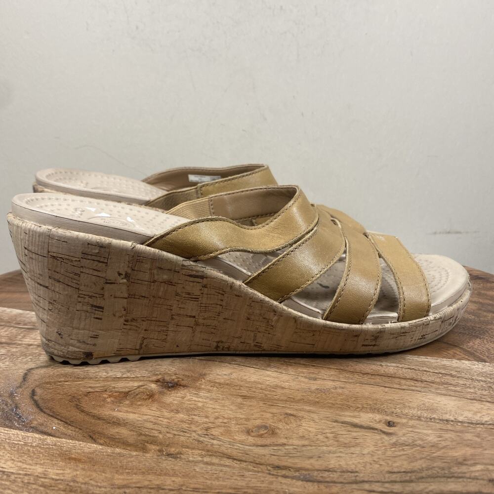 Crocs A leigh Womens Cork Brown Size 10 Heeled Strappy Sandals